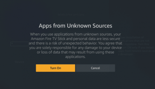 turn on apps from unknown sources